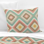 Kilim in Coral and Mint