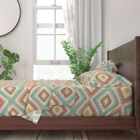 Kilim in Coral and Mint