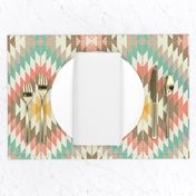 Kilim in Coral and Mint