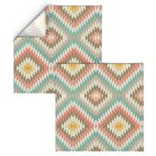 Kilim in Coral and Mint