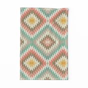 Kilim in Coral and Mint