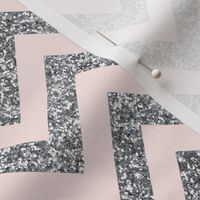 Glitter Chevron in Whisper Pink