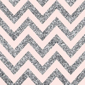 Glitter Chevron in Whisper Pink