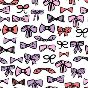 bows // beauty fashion hair cute girly purple pink illustration for girls fabric repeating pattern