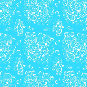 Paisley White on Turquoise