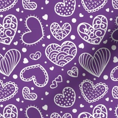 Valentines Day Hearts Purple - Valentines Day - Valentines Day Fabric