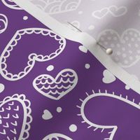 Valentines Day Hearts Purple - Valentines Day - Valentines Day Fabric