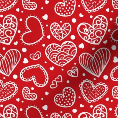 Valentines Day Hearts Red  - Valentines Day - Valentines Day Fabric