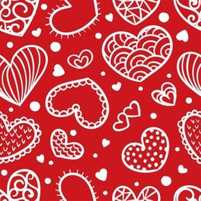 Valentines Day Hearts Red  - Valentines Day - Valentines Day Fabric