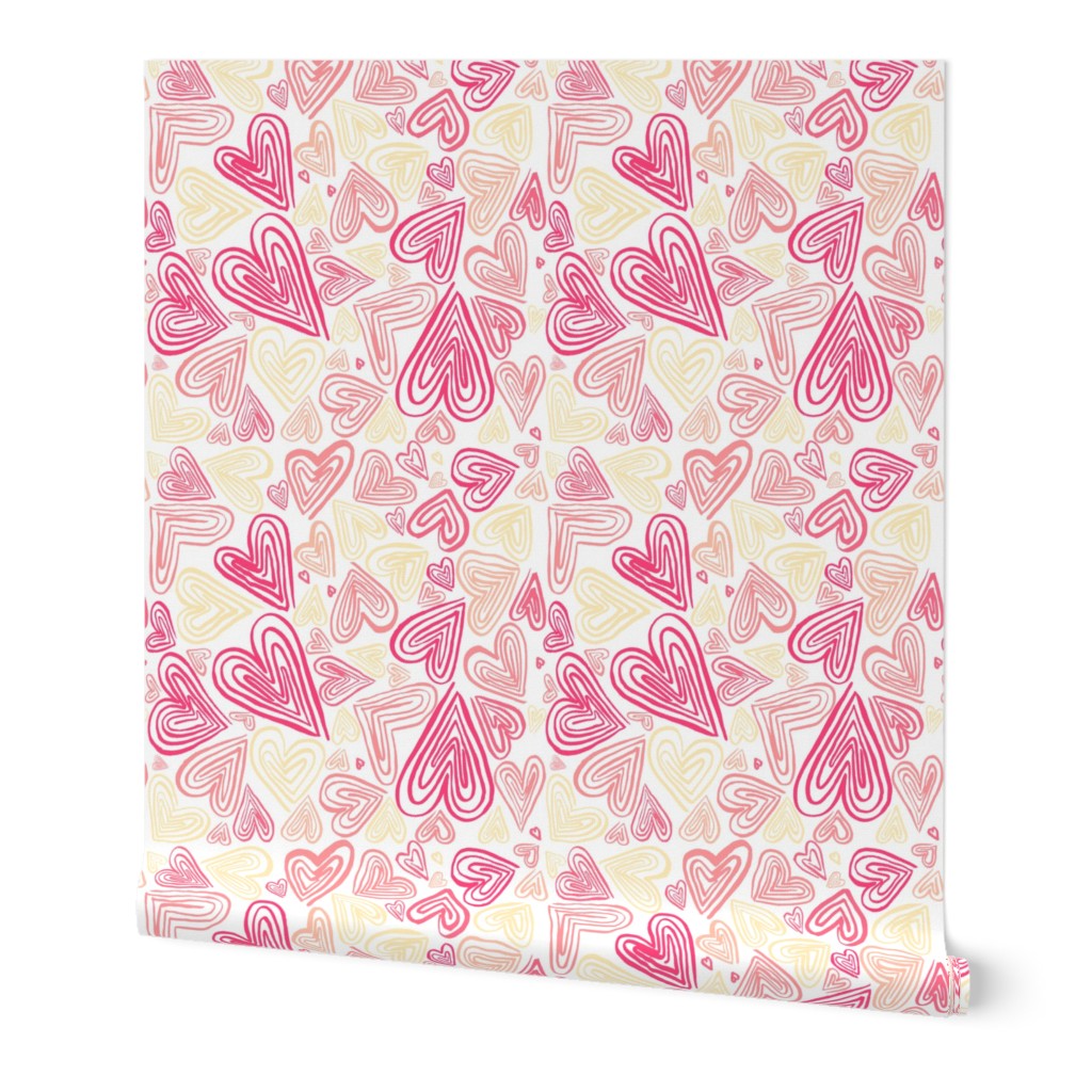 Valentines Day Hearts Pink - Valentines Day - Valentines Day Fabric