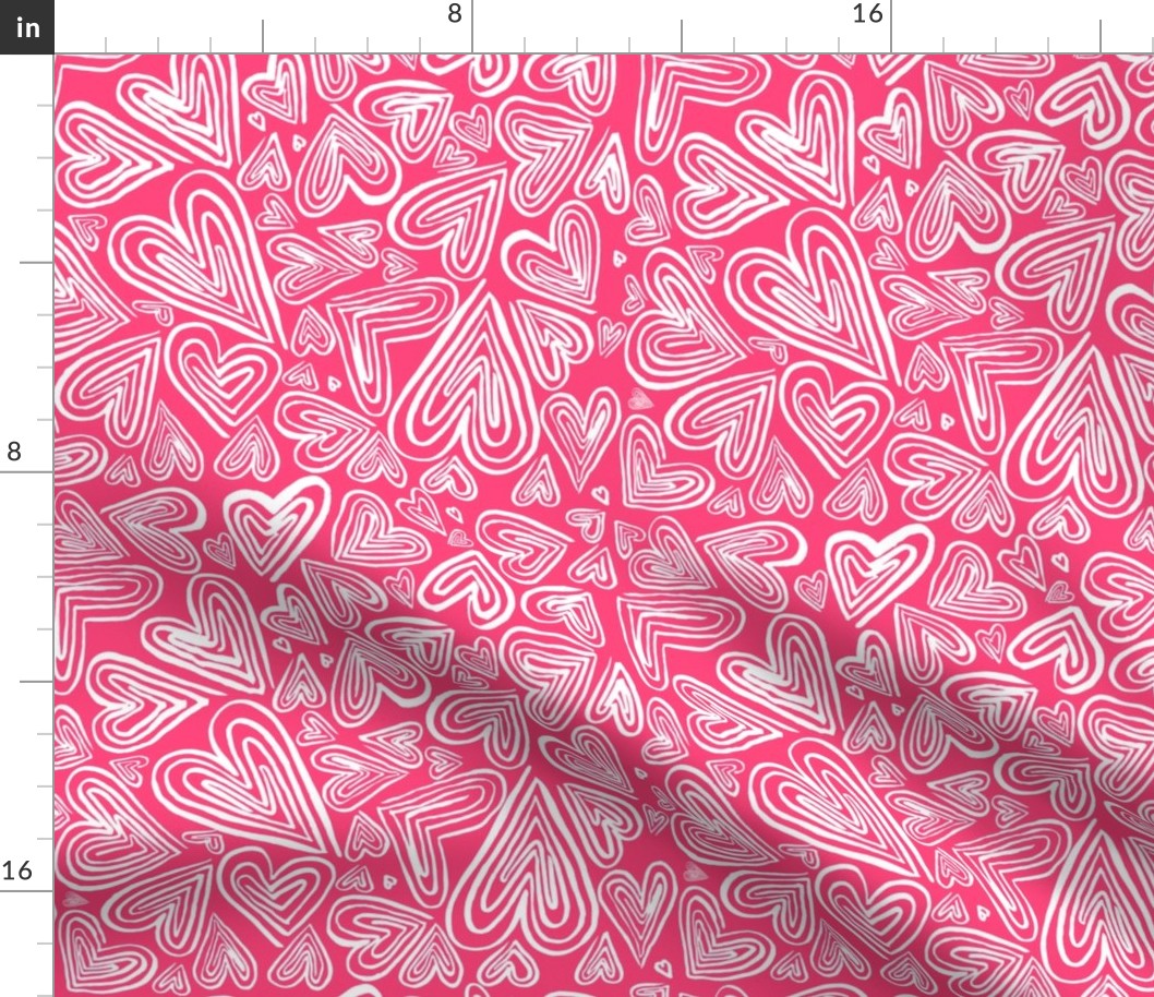 Valentines Day Hearts Pink - Valentines Day - Valentines Day Fabric