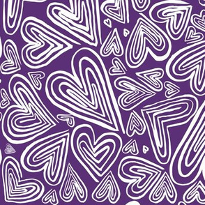 Valentines Day Hearts Purple - Valentines Day - Valentines Day Fabric
