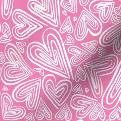 Valentines Day Hearts Pink - Valentines Day - Valentines Day Fabric