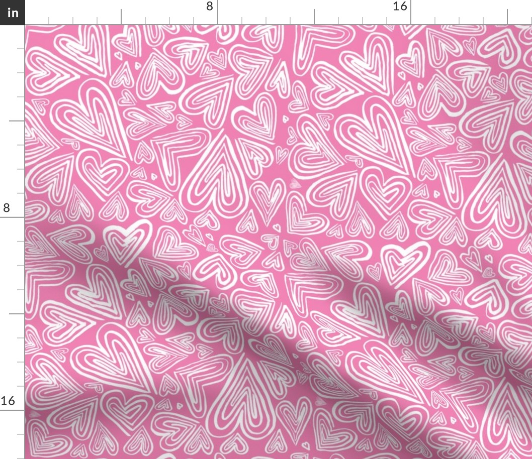 Valentines Day Hearts Pink - Valentines Day - Valentines Day Fabric