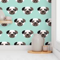 Pug the blue puppy illustration kids pattern