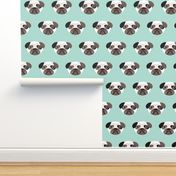 Pug the blue puppy illustration kids pattern