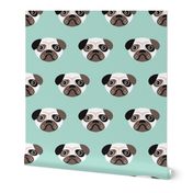 Pug the blue puppy illustration kids pattern