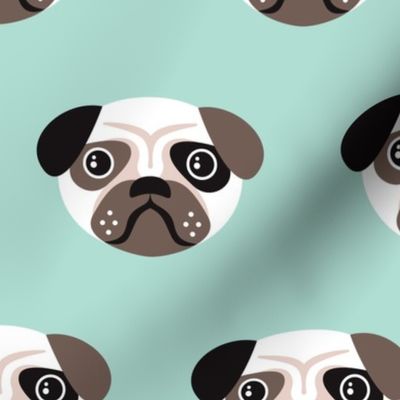 Pug the blue puppy illustration kids pattern