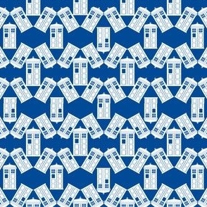 Police Box Scatter in White and Blue
