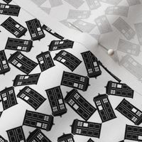 Police Box Scatter in White and Black