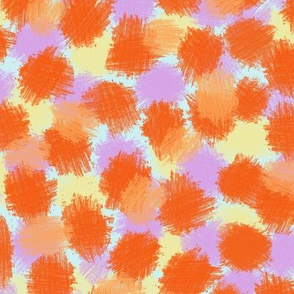 Faux Baby Animal Spots in Bright Oranges, Lavender