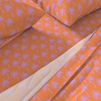 Lavender Palm Trees on Bright Orange