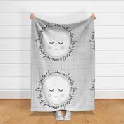 baby blanket // love you to the moon and back // monochrome