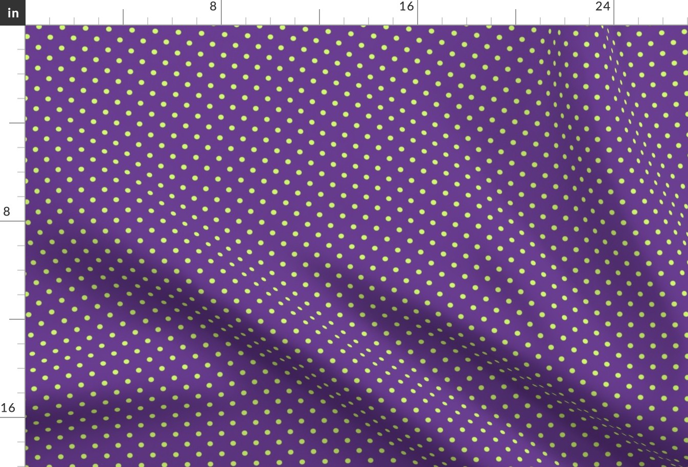 Polka Dot Lime Green on Purple