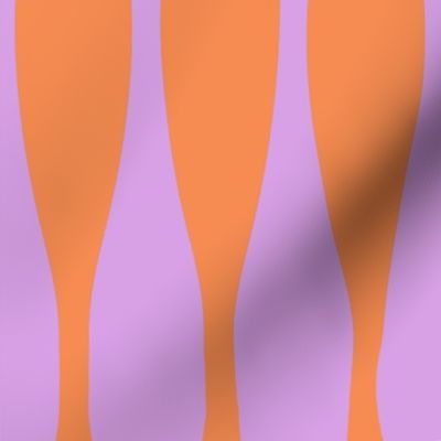 Wavy Bright Orange & Lavender Stripe Pattern