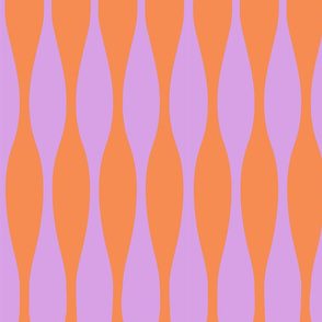 Wavy Bright Orange & Lavender Stripe Pattern