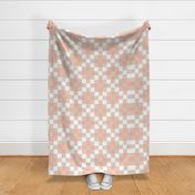 Quilt Cloth - Modern Granny Square Pink + White