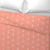 Anchors-coral/white
