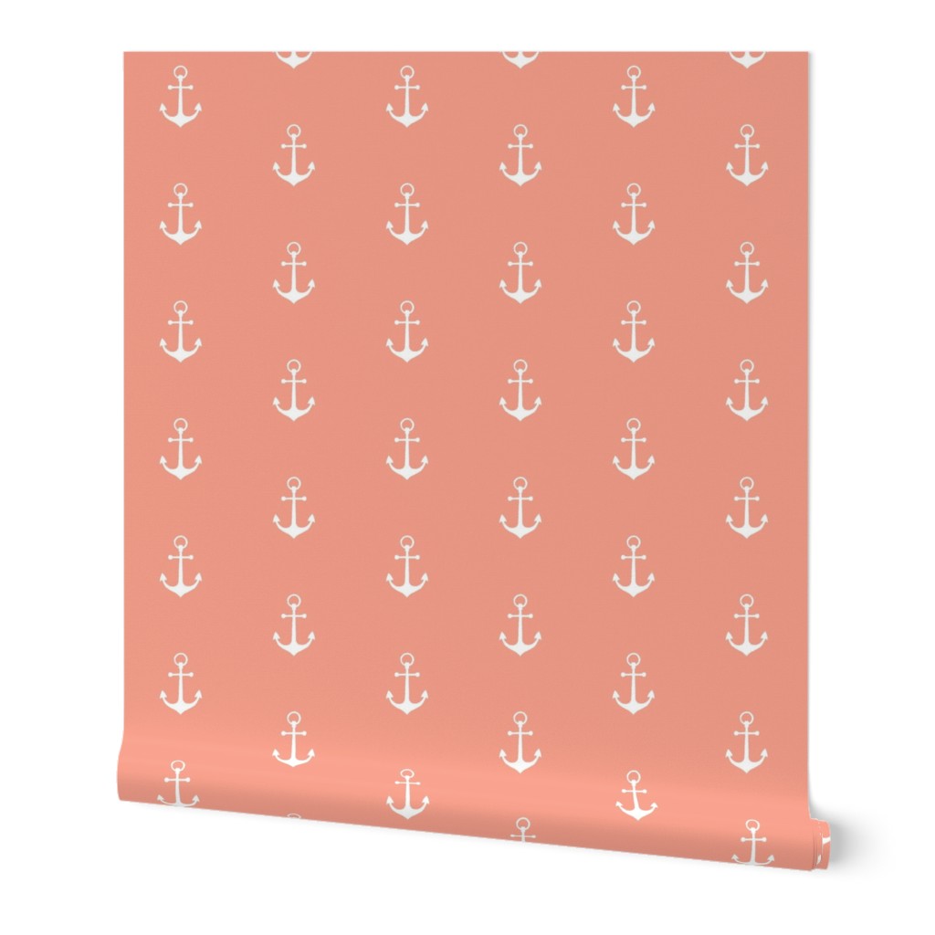 anchors-Coral/White-Small Scale