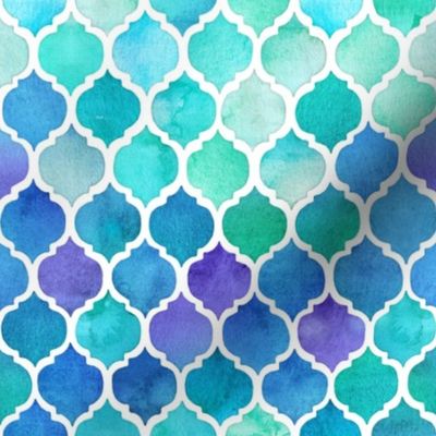 Blue and Green Moroccan Pattern