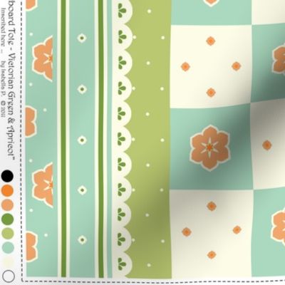 Checkerboard Tote - Victorian Green and Apricot - flexible kit plus bonus