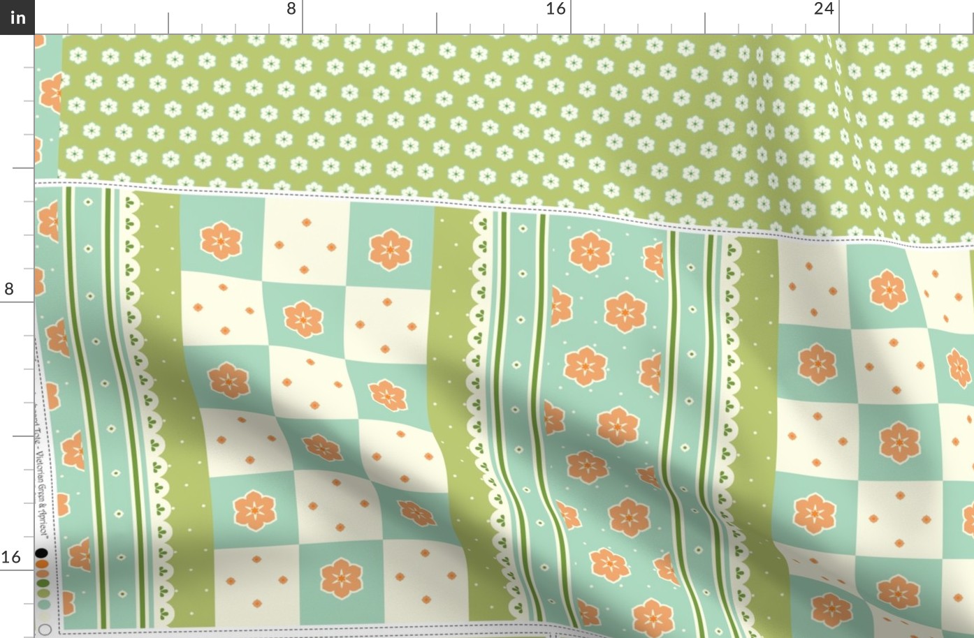 Checkerboard Tote - Victorian Green and Apricot - flexible kit plus bonus