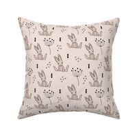 Adorable little baby bunny geometric scandinavian style rabbit for kids gender neutral soft beige