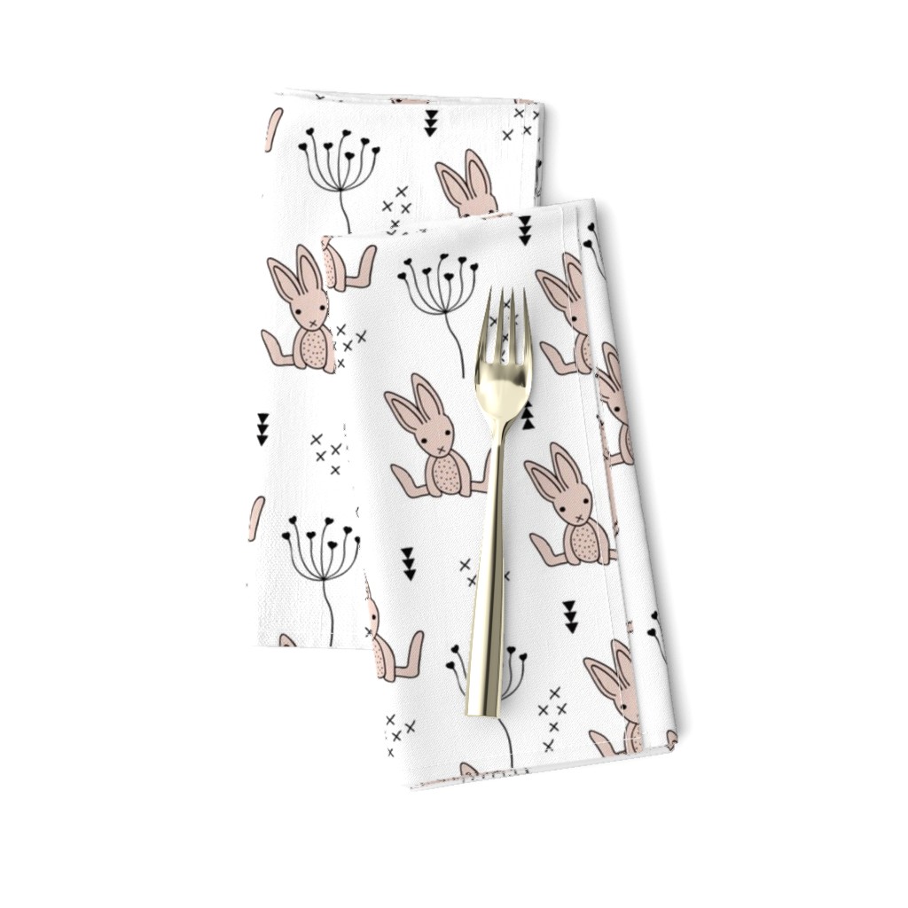 Adorable little baby bunny geometric scandinavian style rabbit for kids gender neutral black and white