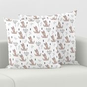 Adorable little baby bunny geometric scandinavian style rabbit for kids gender neutral black and white