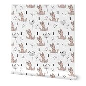 Adorable little baby bunny geometric scandinavian style rabbit for kids gender neutral black and white