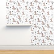 Adorable little baby bunny geometric scandinavian style rabbit for kids gender neutral black and white