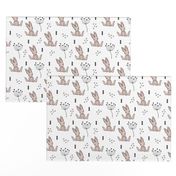 Adorable little baby bunny geometric scandinavian style rabbit for kids gender neutral black and white