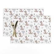 Adorable little baby bunny geometric scandinavian style rabbit for kids gender neutral black and white