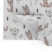 Adorable little baby bunny geometric scandinavian style rabbit for kids gender neutral black and white