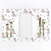 Adorable little baby bunny geometric scandinavian style rabbit for kids gender neutral black and white