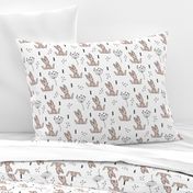 Adorable little baby bunny geometric scandinavian style rabbit for kids gender neutral black and white