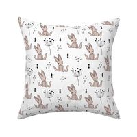 Adorable little baby bunny geometric scandinavian style rabbit for kids gender neutral black and white