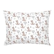 Adorable little baby bunny geometric scandinavian style rabbit for kids gender neutral black and white