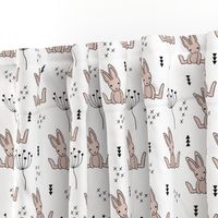 Adorable little baby bunny geometric scandinavian style rabbit for kids gender neutral black and white