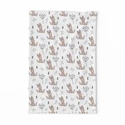 Adorable little baby bunny geometric scandinavian style rabbit for kids gender neutral black and white